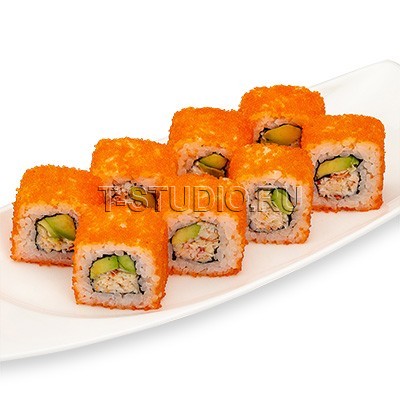 Ролл Калифорния с крабом и авокадо