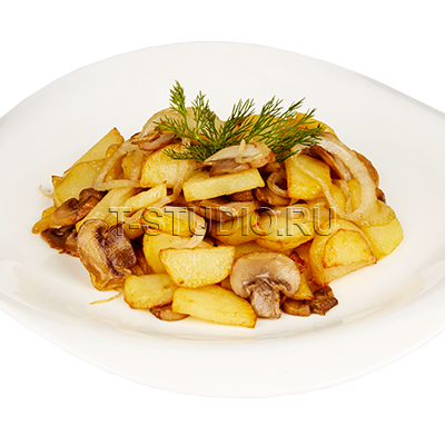 Картофель жаренный с грибами