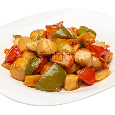 Гребешок с овощами