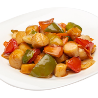 Гребешок с овощами